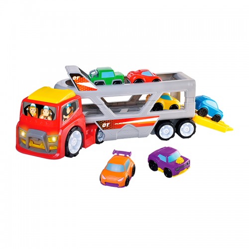 Hap-P-Kid Little Learner Super Car Transporter | Truck Toy with cars | Toddler Car Toy | Vehicle Playset | 12months+